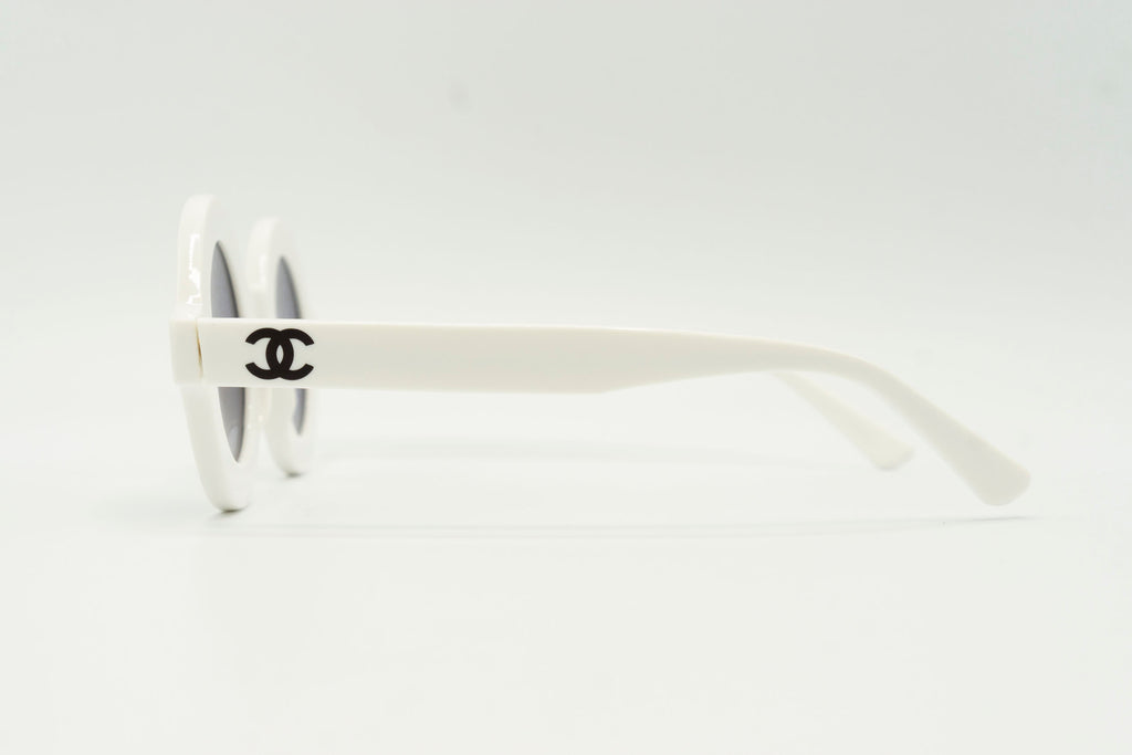 Chanel White Blue Frame Camellia Flower Sunglasses  Labellov  Buy and  Sell Authentic Luxury